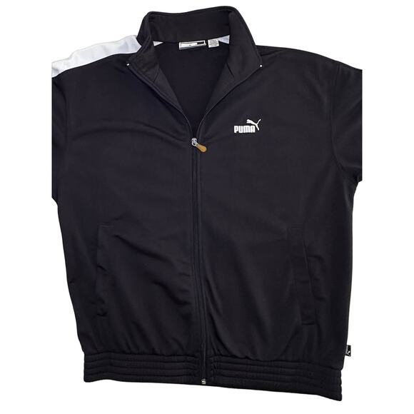 Puma Mens Track Jacket Black White Size Medium Zip Up - Picture 8 of 10
